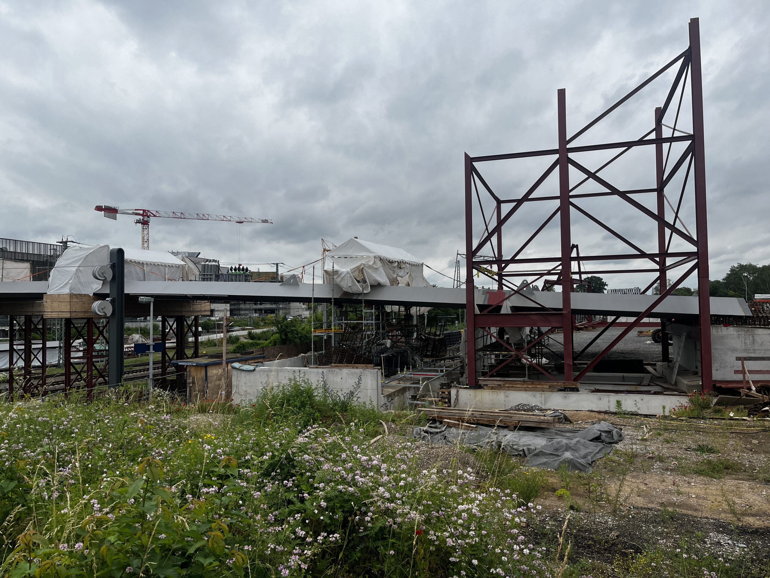 Baufortschritt an der Gneisenaubrücke am 14. Juni 2024