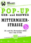 Pop-Up-Fuß- und Radweg in der Mittermaierstraße am 23. und 24. November 2023
