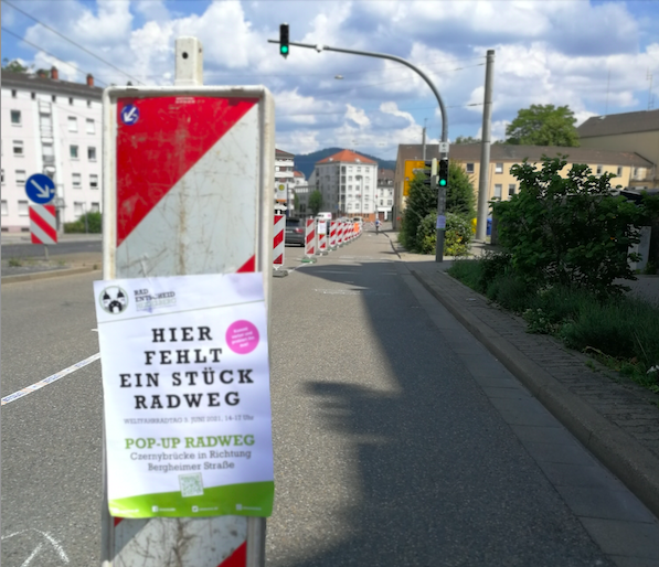 Pop-Up Radweg No.1 – Czerny-Ring - Radentscheid Heidelberg, Ein Projekt ...